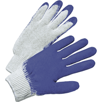 pair of cotton gloves with blue latex palm showing